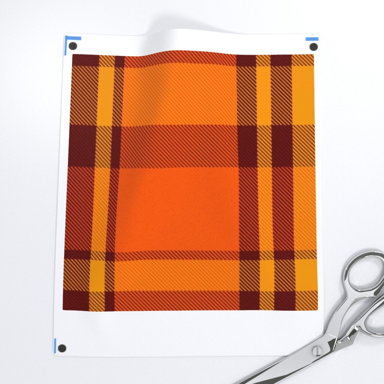 Fall Plaid Orange Tartan Autumn Harvest Woven Effect Halloween Check Warm Tones Custom Printed Fabric by Spoonflower Various Fabrics by the Yard or Fat Quarter